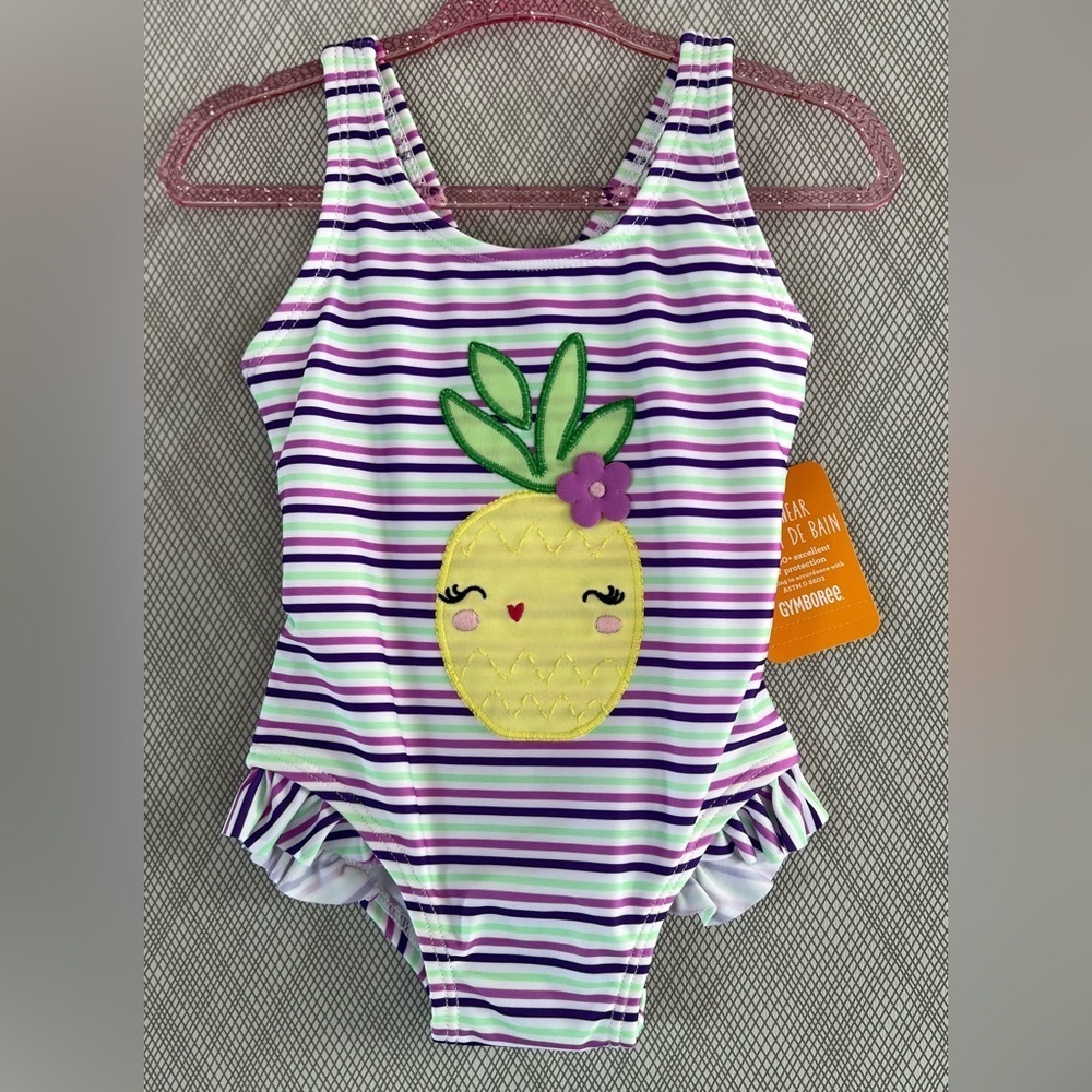Gymboree - Striped Pineapple Swimsuit (Size 12-18m)